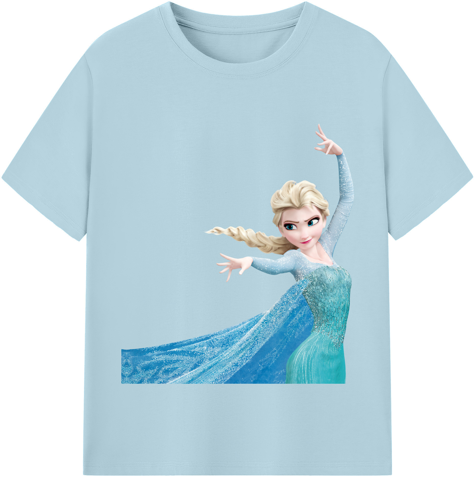 （画像用） アナと雪の女王 アンナ エルサ Frozen Anna Elsa 綿100％半袖Tシャツ（フロントプリント）